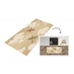 Vogels - Vliegen - Beige Keukenloper - keukenmat middel -3d