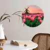 Tulpen - Molen - Nederland Wandcirkel kunststof plaat 5mm dik klein -sfeer4