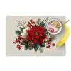 Kerststuk - Poinsettia - Dennenappels - Rood Placemat vinyl groot -zzzproduct_Kitchenyeah-website