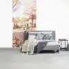 Dorpsplein - Fontein - Tulpen fotobehang vinyl groot -slaapkamer