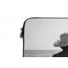 Vrouwen - Zonnehoed - Strand - Zwart - Wit laptophoes neopreen klein -detail