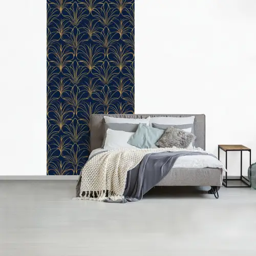 Deco - Waaier - Blauw fotobehang vinyl groot 64 -slaapkamer