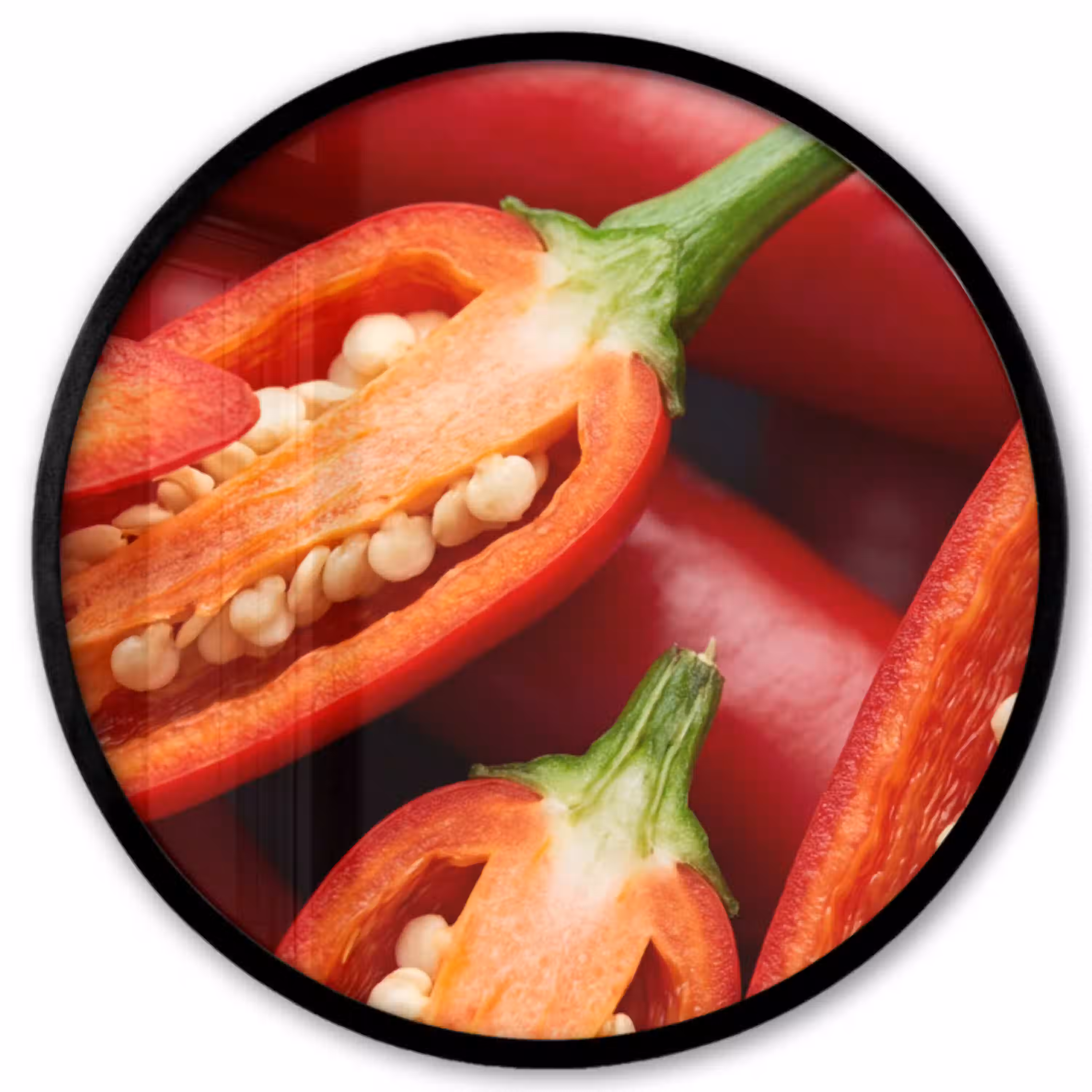 Chilipeper - Open - Rood Fotolijst rond zonder passe partout klein -3d