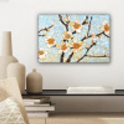 Bloesems - Wit - Mozaïek - Tak canvas 2cm klein -sfeer6