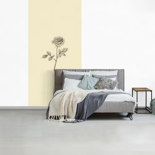 Illustratie - Zwart - Roos fotobehang vinyl groot -slaapkamer