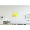 Groen - Smiley - Bonjour - Roze textielposter latten blank klein -kinderkamer