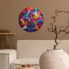 Abstract - Explosie - Neonkleuren Wandcirkel behangsticker klein -sfeer1