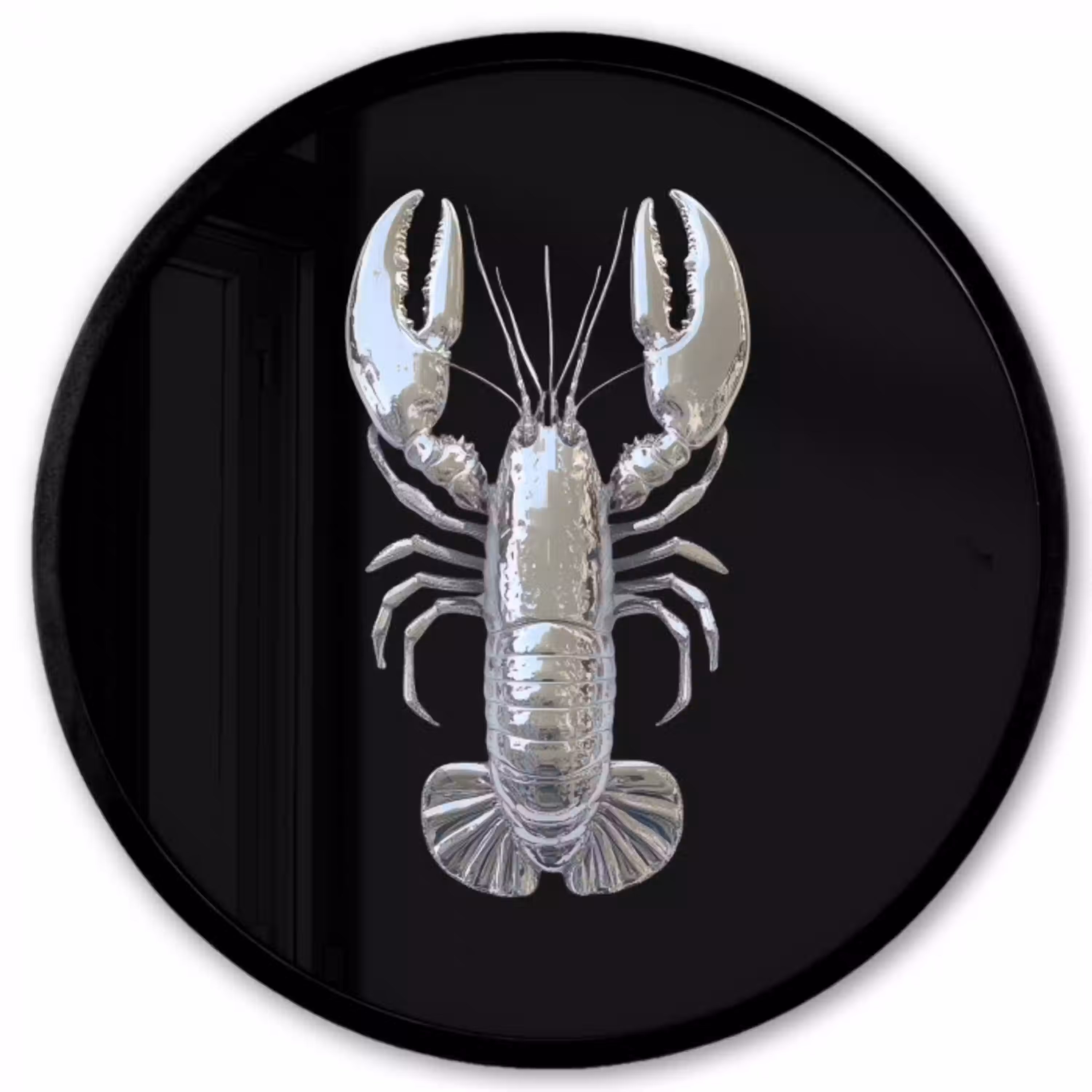 Kreeft - Zilver - Metallic - Luxe Fotolijst rond zonder passe partout klein -3d