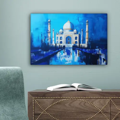 Taj Mahal - Ramadan - Blauw - Islamitische canvas 2cm klein -sfeer4