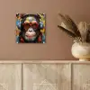 Chimpansee - Aap - dieren - Graffiti - Bril - Koptelefoon - Kleuren plexiglas 5mm klein -sfeer5