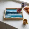 Landschap - Winter - Meer - Bergen - Uitzicht - IJs Dienblad Rechthoek middel -sfeer2