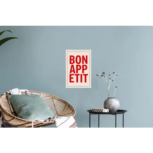 Blokletters - Rood - Kartelrand Muursticker klein -plant