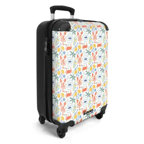 Kreeft en citroen patroon kleurrijk NBS - Handbagage koffer - Volwassenen Unisex middel -productfoto_3d