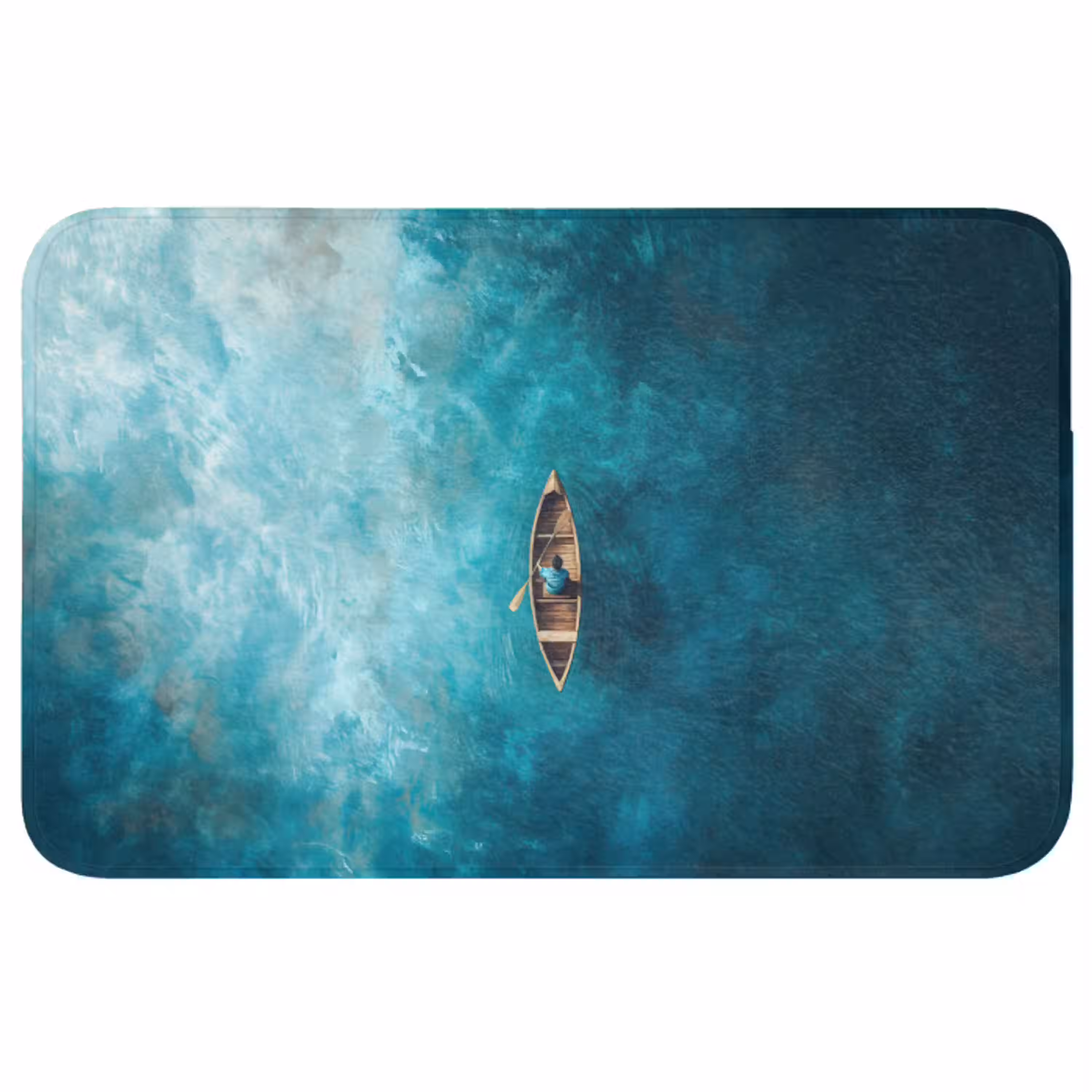 Bootje - Water - Blauw Badmat middel -3d