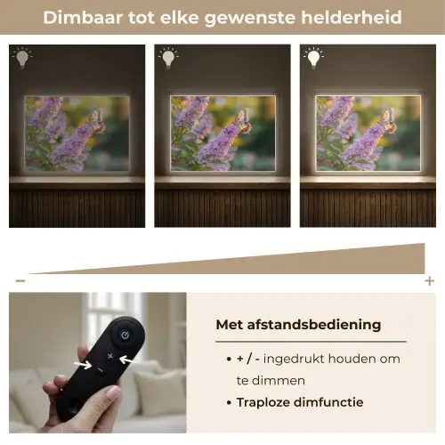 Sierlijke - Vlinder - Paarse - Bloemen Light Box met batterij (Wandlamp) middel -USP_dimbaarNL