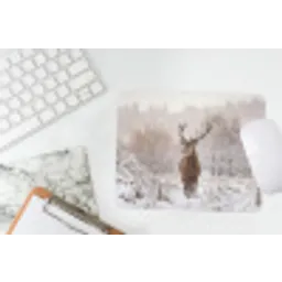 Edelhert - Bos - Sneeuw - Winter - Majestueus muismat rubber klein -witbureau