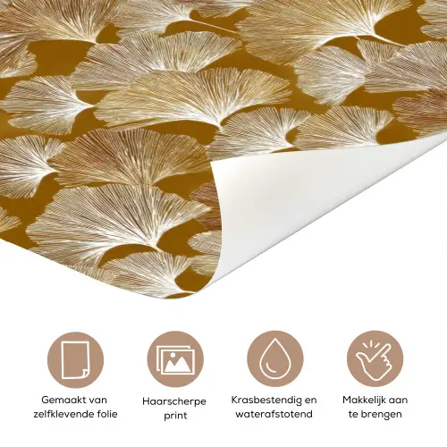 Ginkgo - Bladeren - Goud deurposter klein 289 -closeup_NL