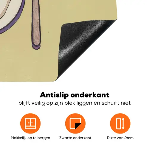 Illustratie - Bord - Bestek - Beige Inductie beschermer vinyl 3mm klein -zzzzzzz-td-onderkant