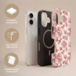 Pioenrozen - Modern -  Rood Toughcase MagSafe Apple iPhone 17 klein 1017 -USP_Lagen_DE