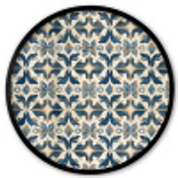Tegel - Patroon - Blauw - Beige Fotolijst rond zonder passe partout klein 856 -3d