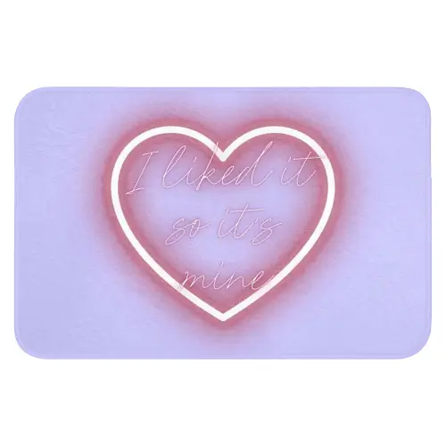 I liked it so it's mine - Neon hart - Paars Badmat klein -3d