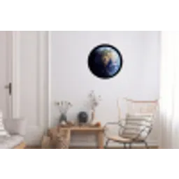 Aarde - Ruimte - Blauw - Groen Wandcirkel aluminium klein -woonkamer