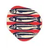 Sardines - Rood en beige strepen Wandcirkel Organisch Forex 3mm klein -3d