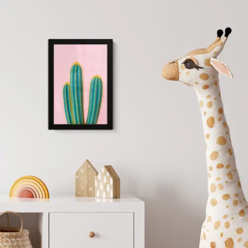 Cactussen - Modern - Pastel fotolijst zwart zonder passe partout klein -usfeer4_kinderkamer