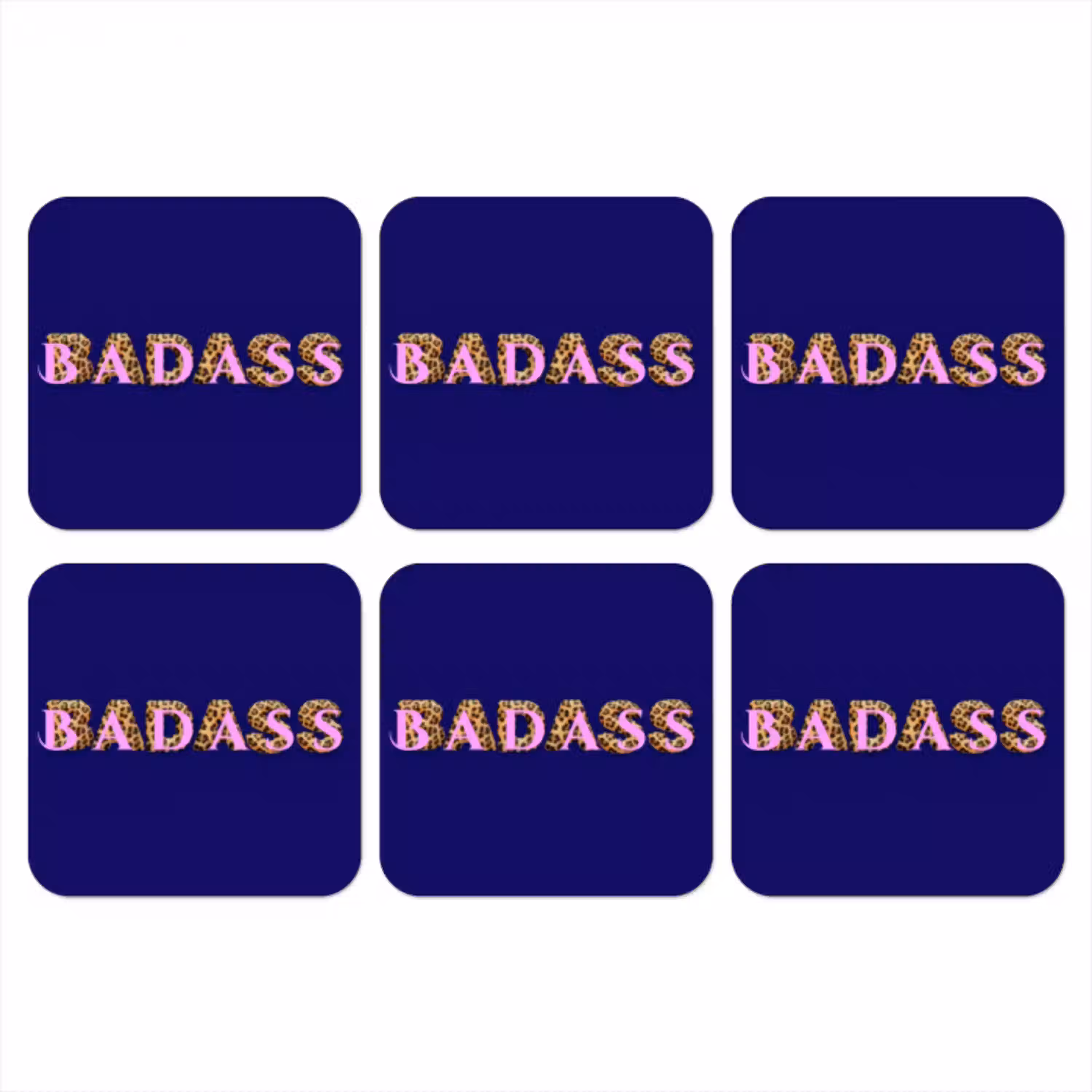 Badass - Panterpint - Schaduw - Roze onderzetter kurk middel -3d
