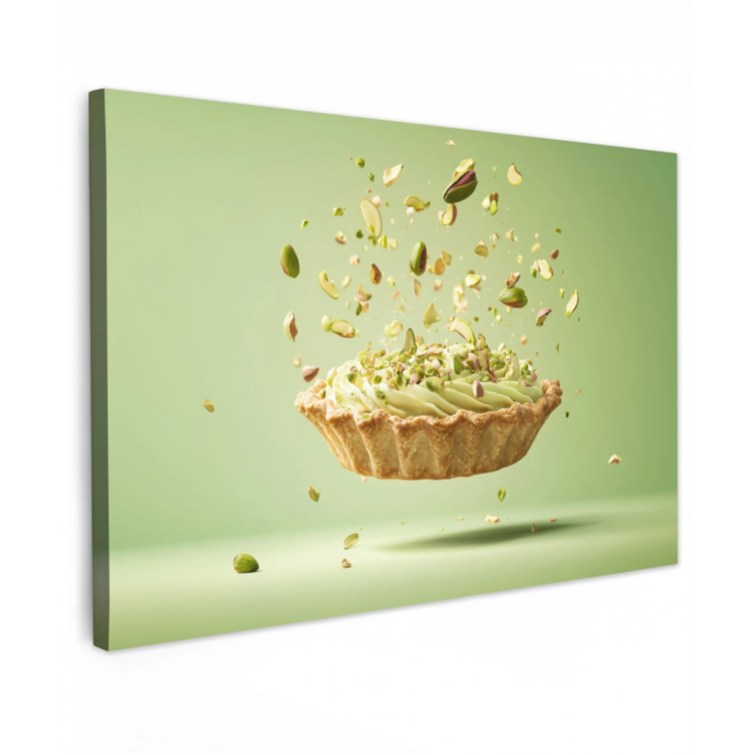 Pistache - Taart - Noten - Eten Tuinposter op houten frame 2 cm dik klein -3d