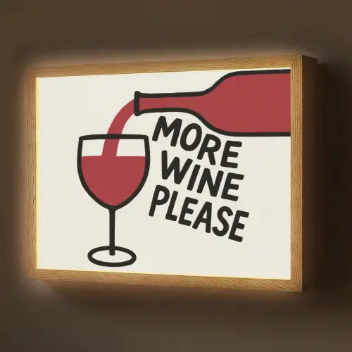 Wijnfles - Quote - Rood - Glas Light Box met batterij (Wandlamp) middel -z3d_website