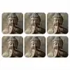 Boedha - Beeld - Bruin - Rust onderzetter kurk middel -3d