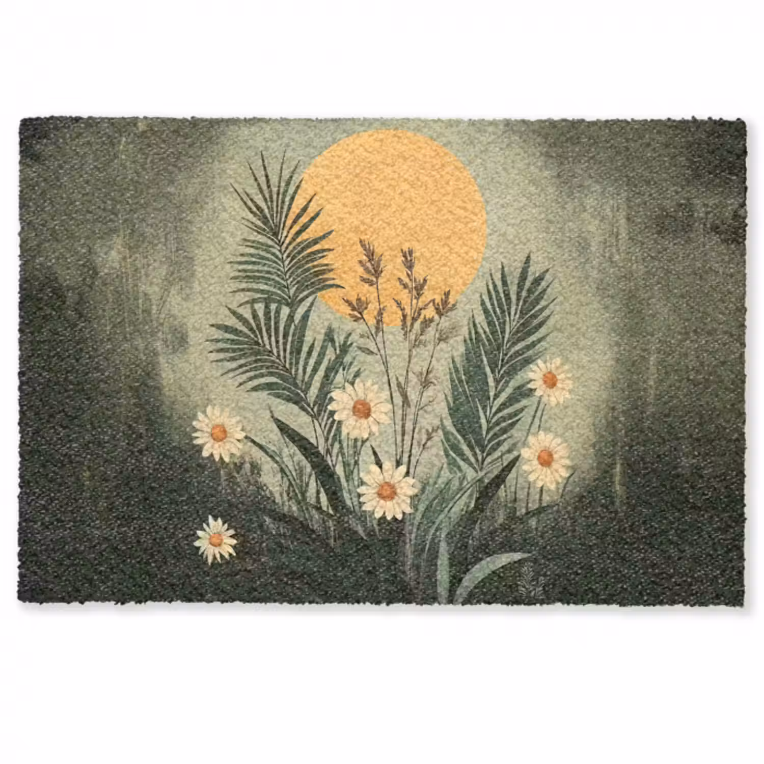 Fußmatte - Blumen - Blätter - Sonne - Grün