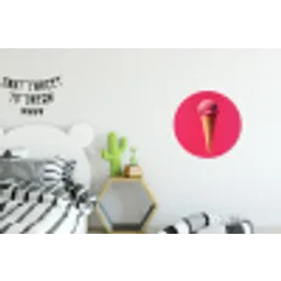 Schepijs - Roze - Hoorntje Wandcirkel aluminium klein -kinderkamer
