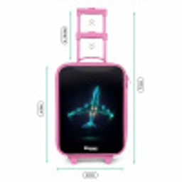 Lichtgevend vliegtuig Kinderkoffer - Roze klein -productfoto_formaten