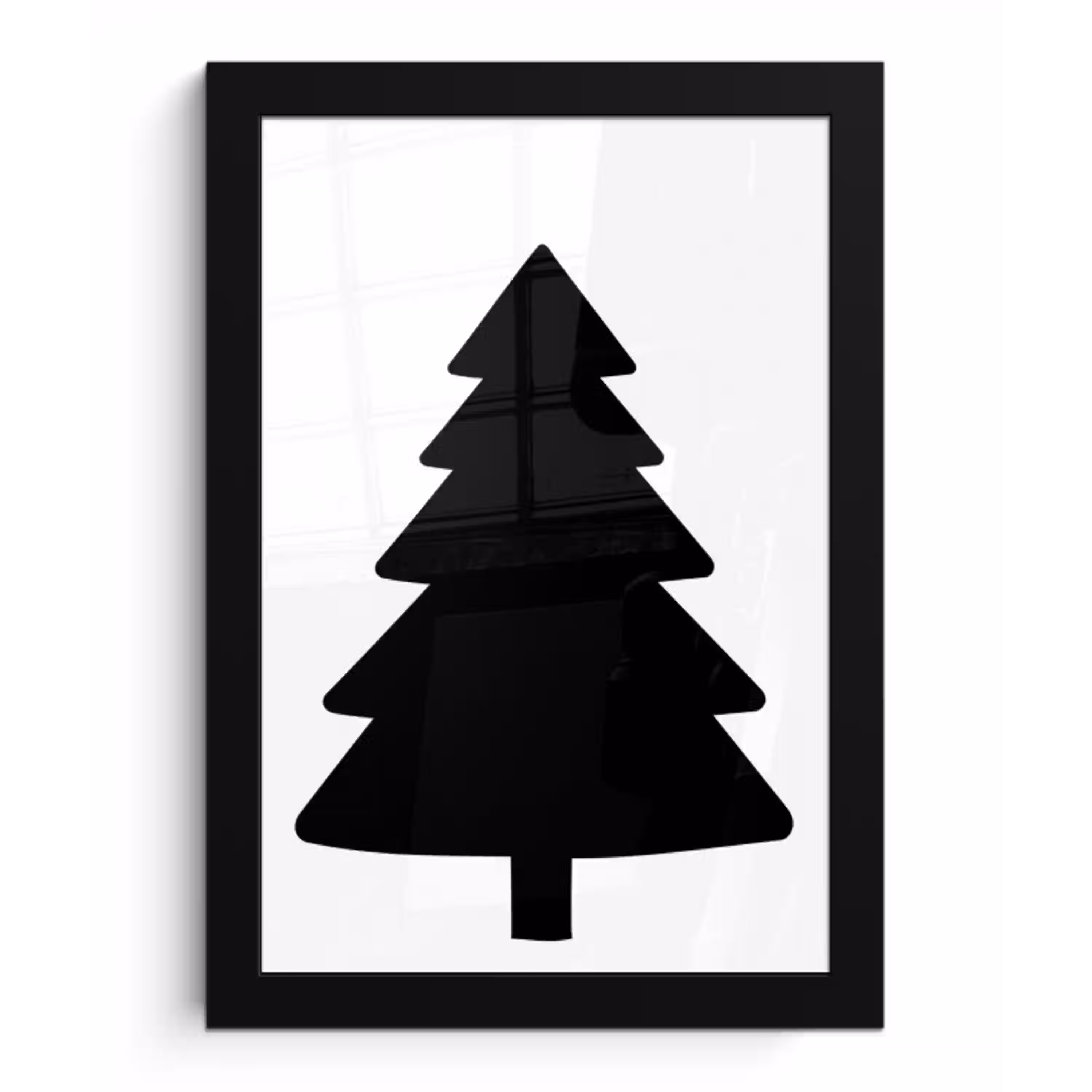 Kerstboom - Zwart - Kerstmis - Feest fotolijst zwart zonder passe partout klein -3d