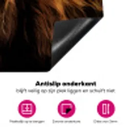 Schotse Hooglander - Horens - Zwart - Dieren - Natuur - Wild - Koe Inductie beschermer vinyl 3mm klein -wsfeer4_website