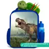 Dino - Gras - Tekening - Kinderen - Jongens Kinderrugzak - Blauw middel -inhoud_UK