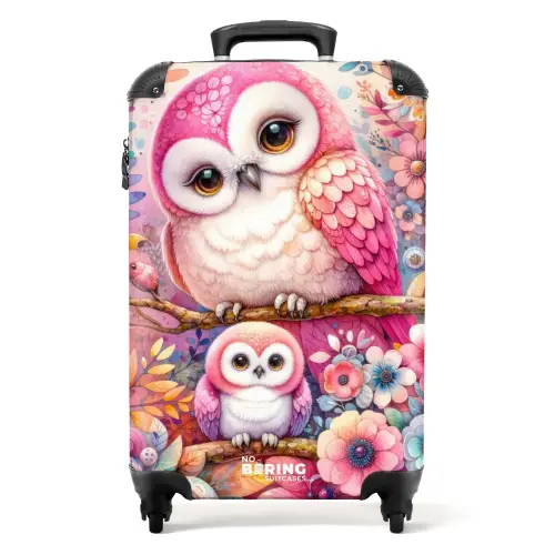 Roze robijn Koffer - NBS - Handbagage middel -productfoto_recht