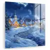 Winteravond - Kerstdorp - Donker plexiglas 5mm klein -zzzproduct_nieuw