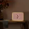 Illustratie - Vogels - Abstract - Roze Light Box met kabel (Tafellamp) klein -sfeer4