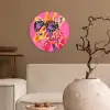 Giraf - Roze - Bril - Sjaal Wandcirkel plexiglas klein -sfeer1