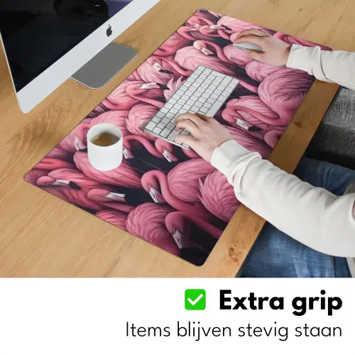 Flamingo - Roze - Dieren Muismat XXL klein -sfeer3