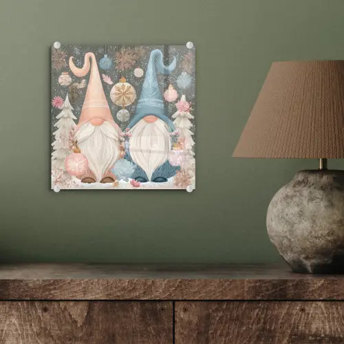 Kerst - Gnomen - Pastel plexiglas 5mm klein -sfeer3