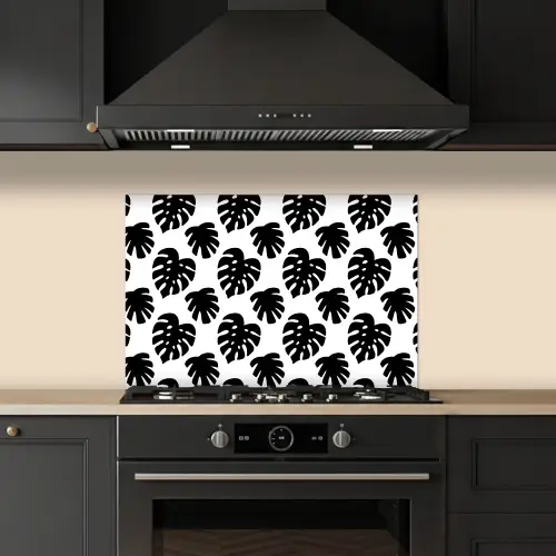 Bladeren - Modern - Symmetrie keuken achterwand spatscherm klein 900 -sfeer1