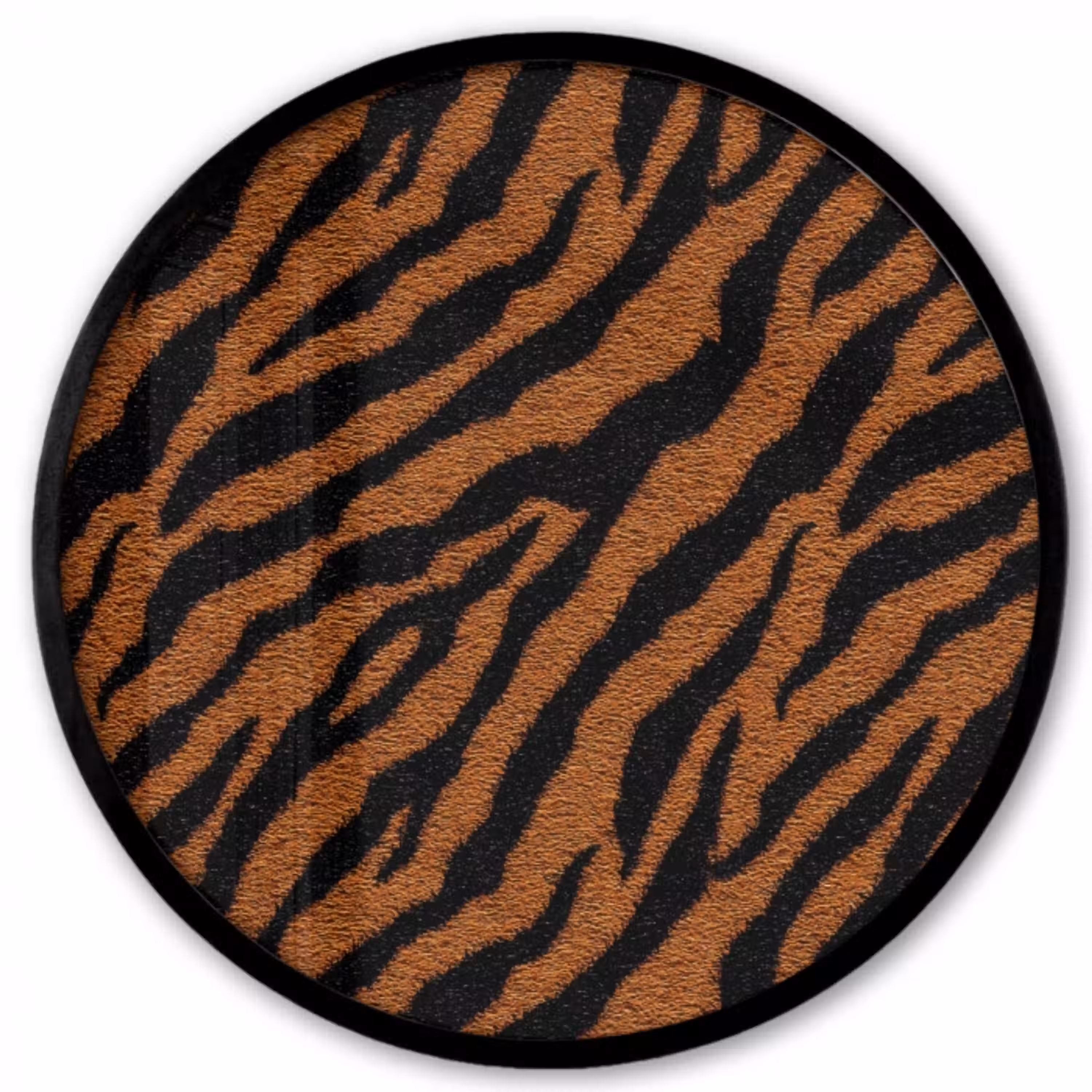 Tijger - Zwart - Vacht Fotolijst rond zonder passe partout klein 856 -3d
