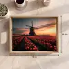 Molen - Zonsondergang - Tulpen - Rood Dienblad Rechthoek middel -USP_Formaat