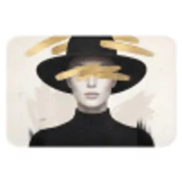 Vrouw - Portret - Modern - Goud - Kunst Badmat klein -3d