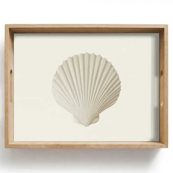 Schelp - Minimalistisch - Wit Dienblad Rechthoek middel -z3d_shopping