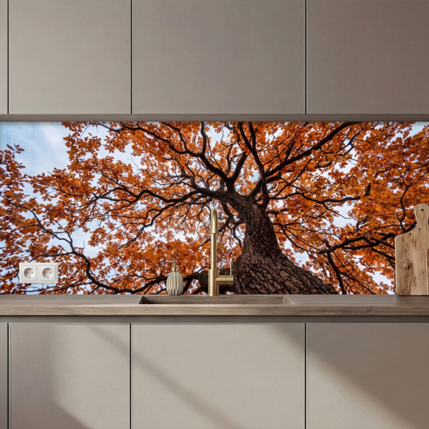 Boom - Bladerdak - Herfst - Oranje - Sfeervol keuken achterwand 2 middel zz_3dshopping